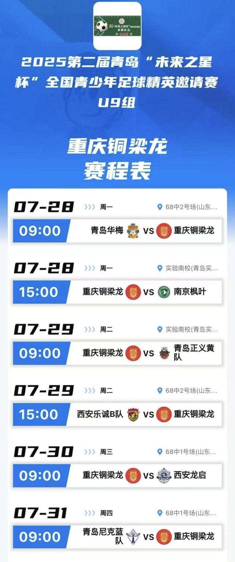 强后备梯队, 邀请赛, 两支队伍于